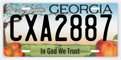 GA license plate CXA2887