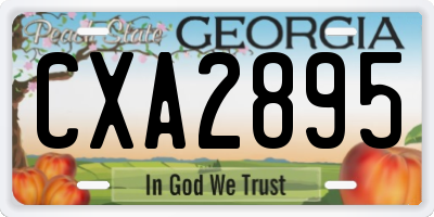 GA license plate CXA2895