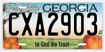 GA license plate CXA2903