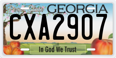 GA license plate CXA2907