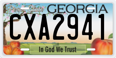 GA license plate CXA2941
