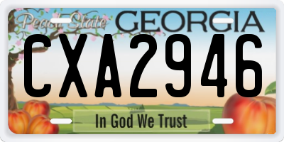 GA license plate CXA2946