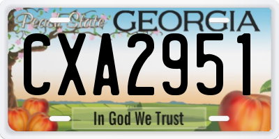 GA license plate CXA2951