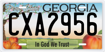 GA license plate CXA2956