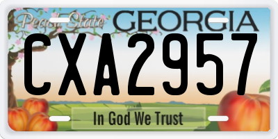 GA license plate CXA2957
