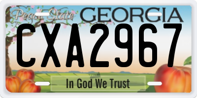 GA license plate CXA2967