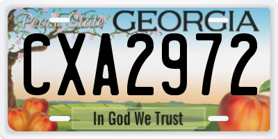 GA license plate CXA2972