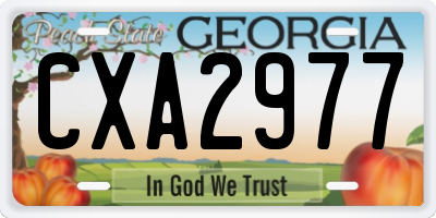 GA license plate CXA2977