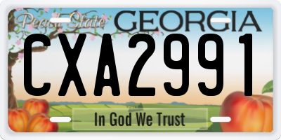 GA license plate CXA2991