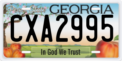 GA license plate CXA2995