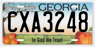 GA license plate CXA3248