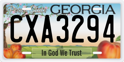 GA license plate CXA3294