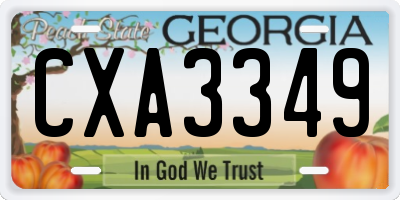 GA license plate CXA3349