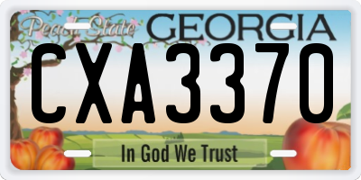 GA license plate CXA3370
