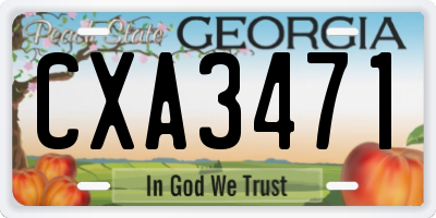 GA license plate CXA3471