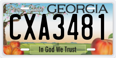 GA license plate CXA3481
