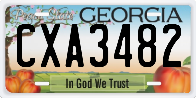 GA license plate CXA3482