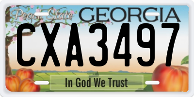 GA license plate CXA3497