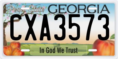 GA license plate CXA3573