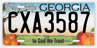GA license plate CXA3587