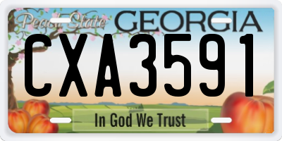 GA license plate CXA3591