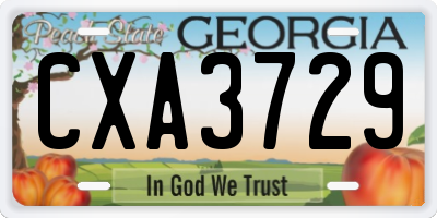 GA license plate CXA3729