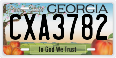 GA license plate CXA3782