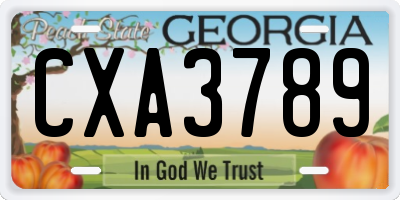 GA license plate CXA3789