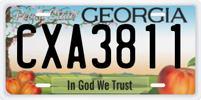 GA license plate CXA3811