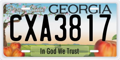 GA license plate CXA3817
