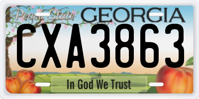 GA license plate CXA3863