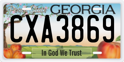 GA license plate CXA3869