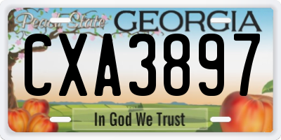 GA license plate CXA3897