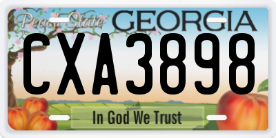 GA license plate CXA3898