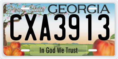 GA license plate CXA3913