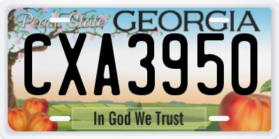 GA license plate CXA3950