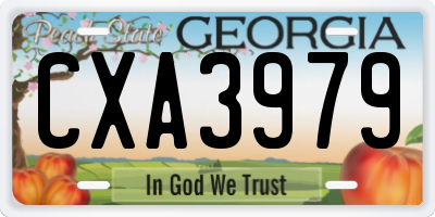 GA license plate CXA3979