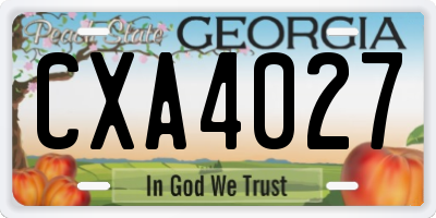 GA license plate CXA4027