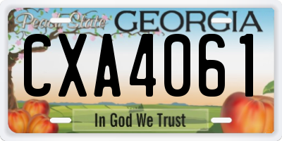 GA license plate CXA4061