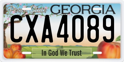 GA license plate CXA4089