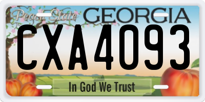 GA license plate CXA4093