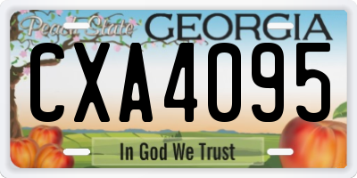 GA license plate CXA4095