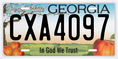 GA license plate CXA4097