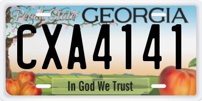 GA license plate CXA4141