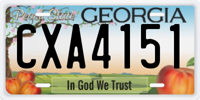 GA license plate CXA4151