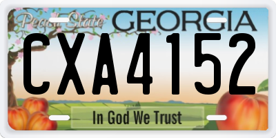 GA license plate CXA4152