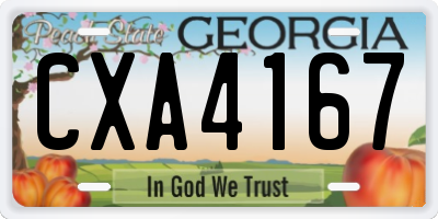 GA license plate CXA4167