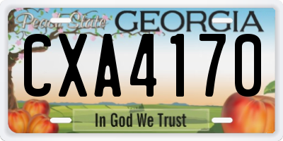 GA license plate CXA4170
