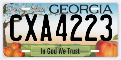 GA license plate CXA4223