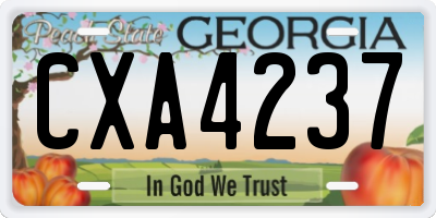 GA license plate CXA4237